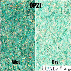 Crushed Opal - OP21 Green Olive - Opal And Findings