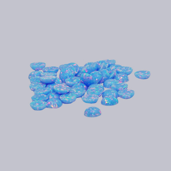 6mm Round Opal Cabochon - OP26 Cornflower Blue