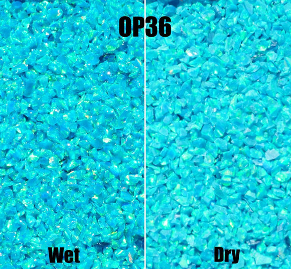 Crushed Opal - OP36 Peacock Blue - Opal And Findings