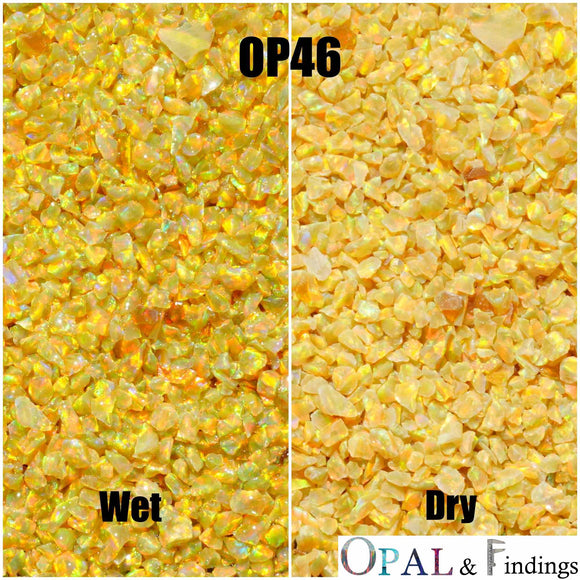 Crushed Opal - OP46 Golden Olive - Opal And Findings