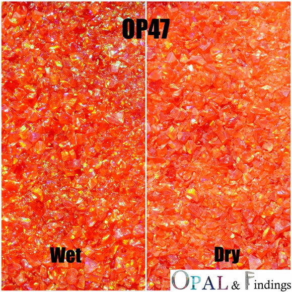 Crushed Opal - OP47 Sleepy Fire Opal - Opal And Findings