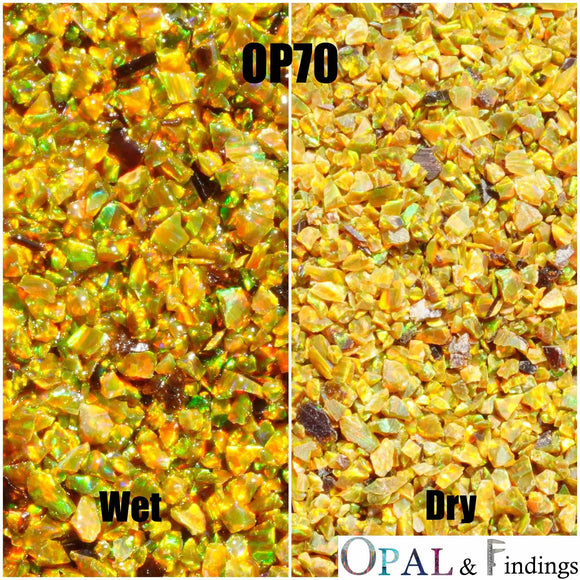 Crushed Opal - OP70 Multi-Olive - Opal And Findings