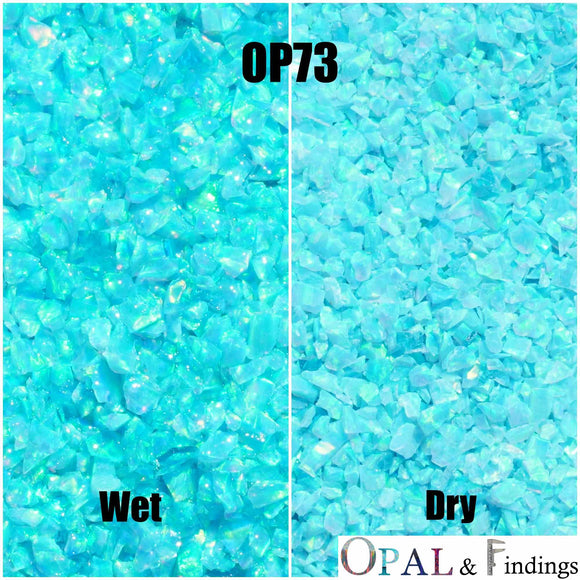Crushed Opal - OP73 Turquoise Blue - Opal And Findings