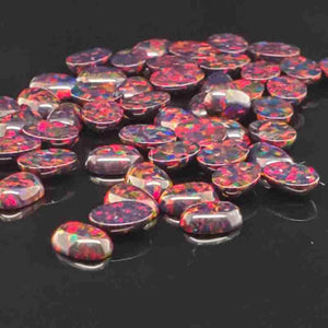 3x5mm Oval Opal Cabochon - OP71 Black Opal Multi-Color - Opal & Findings