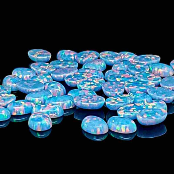 3x5mm Oval Opal Cabochon - OP86 Magic Lake Blue Pink - Opal & Findings