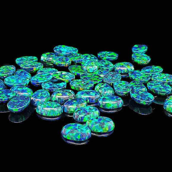 3x5mm Oval Opal Cabochon - OP19 Black Opal #1 Blue Green - Opal & Findings