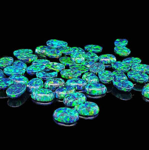 5x7mm Oval Opal Cabochon - OP19 Black Opal #1 Blue Green - Opal & Findings