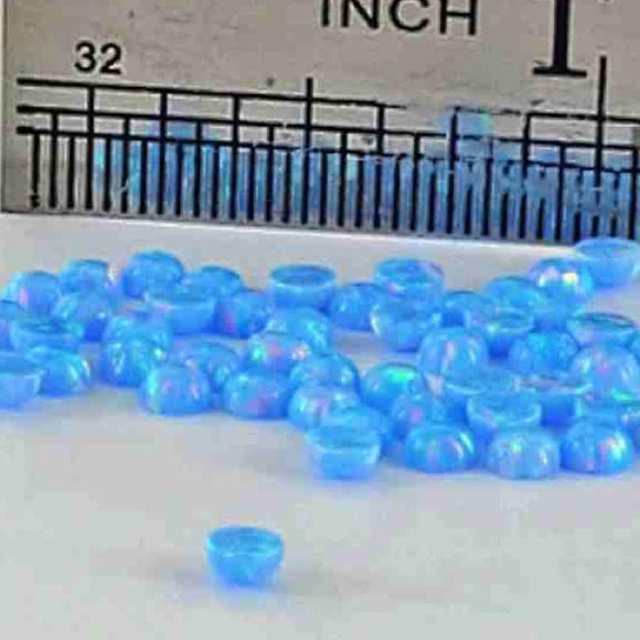 3mm Round Opal Cabochon - OP26 Cornflower Blue Pink - Opal & Findings