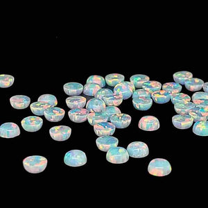 3mm Round Opal Cabochon - OP86 Magic Lake Blue Pink - Opal & Findings