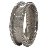 8mm Damascus Steel Ring Core Blank for Inlay - Opal & Findings