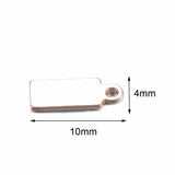 Small Rectangle Tag - Stainless Steel - Opal & Findings