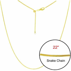 Adjustable 22" Gold Double-Plated Designer Snake Chain Necklace - Opal & Findings