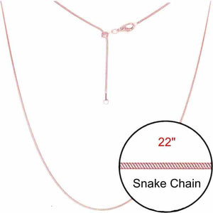 Adjustable 22" Rose Gold-Plated Designer Snake Chain Necklace - Opal & Findings