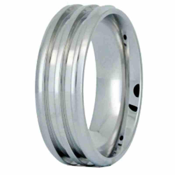 8mm Stainless Steel Double-Channel Ring Core Blanks DIY Custom