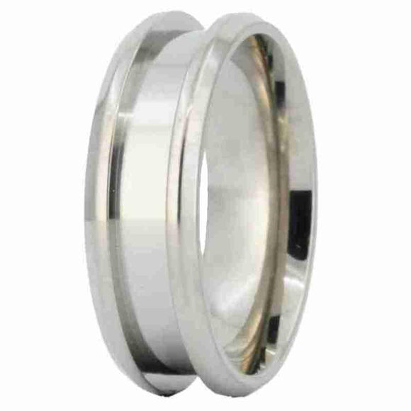 8mm Stainless Steel Ring Core Blank for Channel Inlay - Opal & Findings