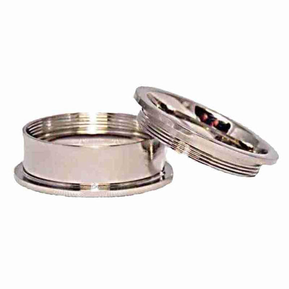 Stainless Steel 8mm Ring Core Blanks For Inlay Threaded 2-Piece - Opal & Findings