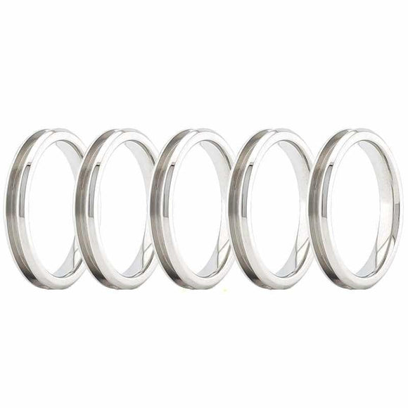 4mm Stainless Steel Ring Core Blanks for Inlay (Bulk 5-Pack) - Opal & Findings