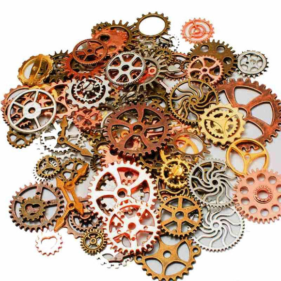 Steampunk Cogs and Gears Charm Pendants - Opal & Findings