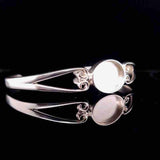 Sterling Silver 18 x 13mm Oval Cuff Bracelet Mounting - Opal & Findings