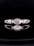 Sterling Silver 18 x 13mm Oval Cuff Bracelet Mounting - Opal & Findings