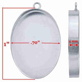 25 x 18mm Oval High-Wall Sterling Silver Cabochon Pendant Mounting - Opal & Findings
