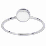 Sterling Silver Round Cabochon Ring Mounting - 5mm - Opal & Findings