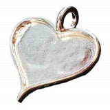 23mm Sterling Silver Heart Pendant Bezel Tray Mounting - Opal & Findings