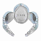 Sterling Silver Adjustable Ring Blank Oval Bezel Winged Mounting - Opal & Findings