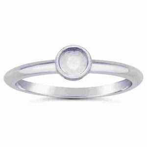 Sterling Silver Round Cabochon Ring Mounting - 4mm - Opal & Findings