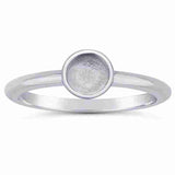 Sterling Silver Round Cabochon Ring Mounting - 5mm - Opal & Findings