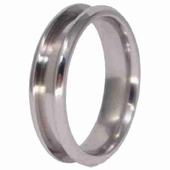 6mm Titanium Ring Core Blank Inlay Channel Comfort Dome Fit - Opal & Findings