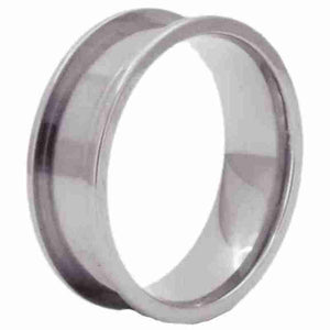 8mm Titanium Ring Core Blank for Inlay - Flat Edge - Opal & Findings