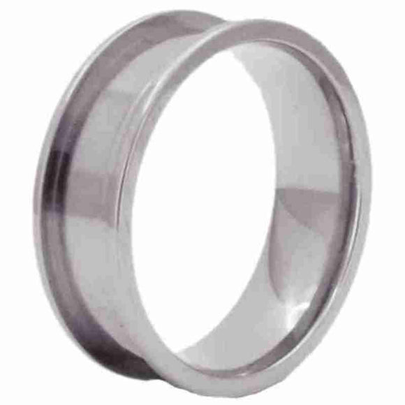 8mm Titanium Ring Core Blank for Inlay - Flat Edge - Opal & Findings