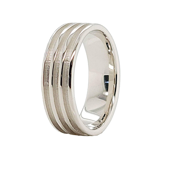 Triple Channel Argentium Silver Ring Blank 8mm
