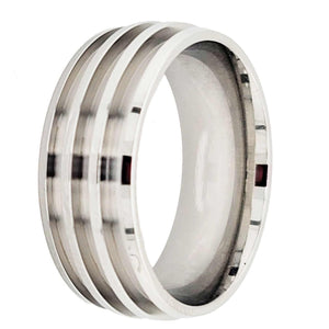 Triple Channel Stainless Steel 8mm Ring Core Blank - Opal & Findings