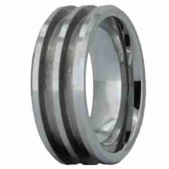 8mm Tungsten Double Inlay Channel Ring Core Blank - Opal & Findings