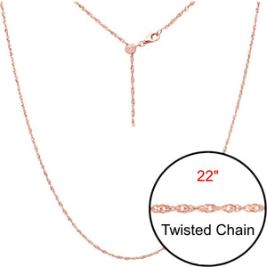 Twist Adjustable Designer Rose Gold Double Plated Chain Jewelry 22" - Opal And Findings