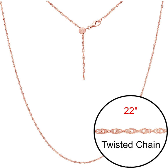 Twist Adjustable Designer Rose Gold Double Plated Chain Jewelry 22