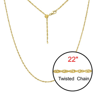 Twist Adjustable Designer Gold Double Plated Chain Jewelry 22" - Opal And Findings