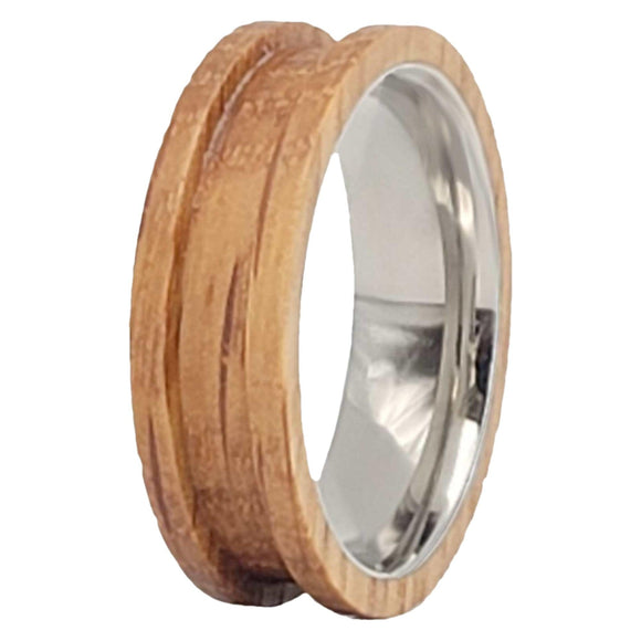 8mm Whiskey Barrel Ring Core Blank with Stainless Steel INSERT