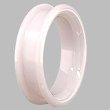6mm White Zirconia Ceramic Ring Core Blank Channel for Inlay - Opal & Findings