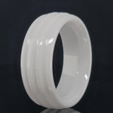 Triple Channel White Ceramic 8mm Ring Core Blank