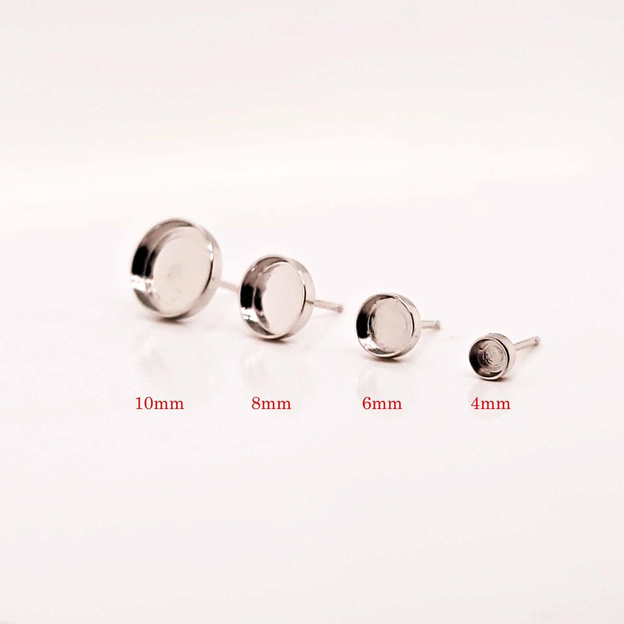 Aregentium Silver Studded Earring Blank 6mm – Opal & Findings