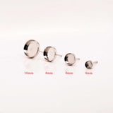 Argentium Silver Studded Earring Blank 10mm