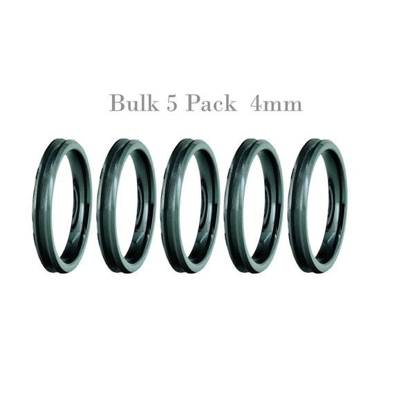 4mm Black Zirconia Ceramic Ring Core Blanks Channel Inlay Bulk 5-Pack