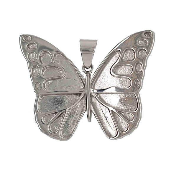 Silver Silver Butterfly Pendant Inlay Blank - Opal & Findings