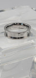 8mm Stainless Steel Ring Core Blank for Inlay - Flat Edge