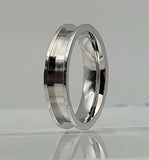 6mm Stainless Steel Ring Core Blank for Inlay - Flat Edge