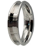 6mm Stainless Steel Ring Core Blank for Inlay - Flat Edge