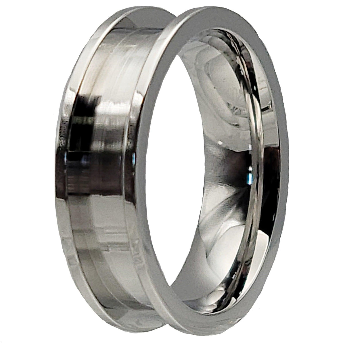 8mm Stainless Steel Ring Core Blank for Inlay - Flat Edge – Opal & Findings